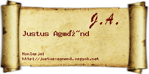 Justus Agmánd névjegykártya